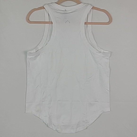 Varley Women's Dacey Longline Tank White Crew Neck Mesh Active Gym Top Sz S/M - Picture 5 of 6
